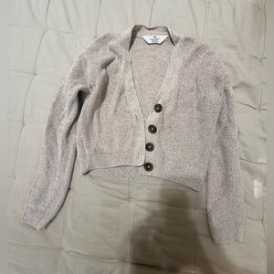 H&M Beige Button-Up Cardigan